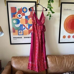 Free People Vibrant Red Jumpsuit